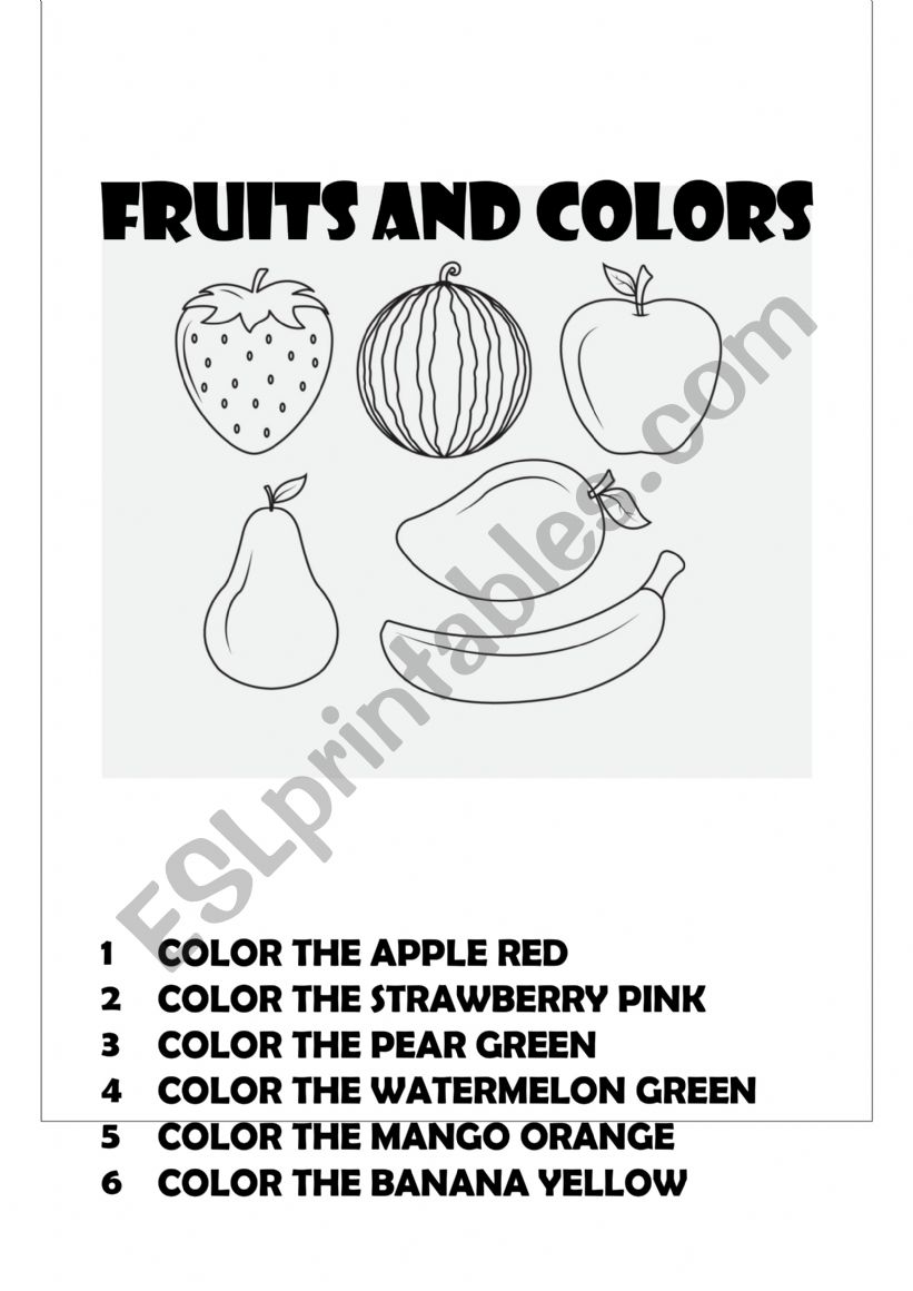 Fruits and Colors worksheet