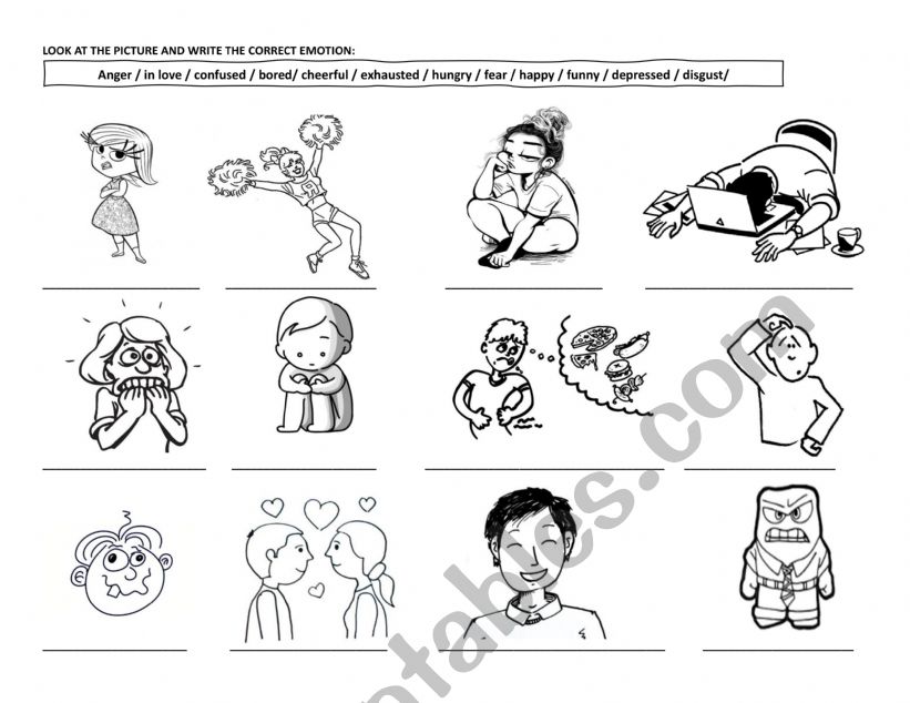 Feelings and Emotions worksheet