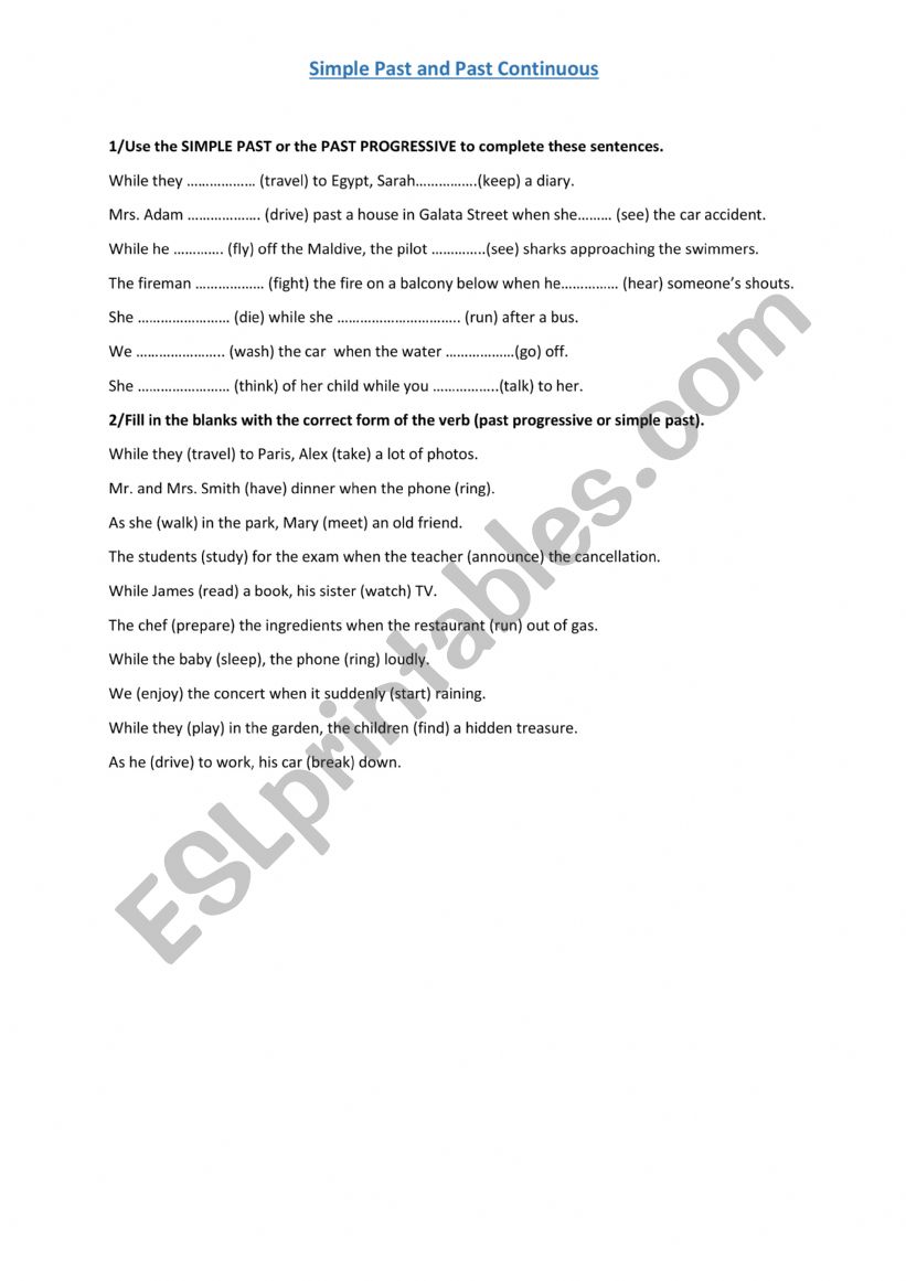 Simple Past and Past Continuous
