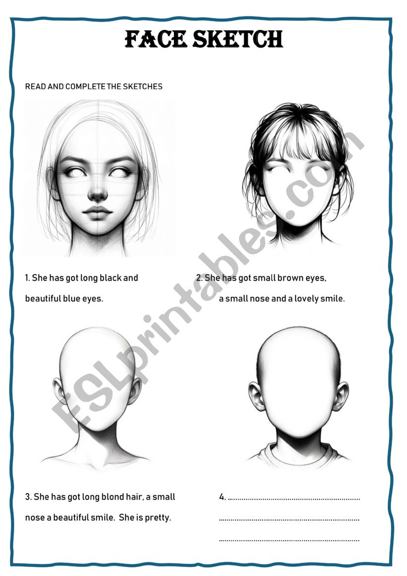 PHYSICAL DESCRIPTION - FACE SKETCH