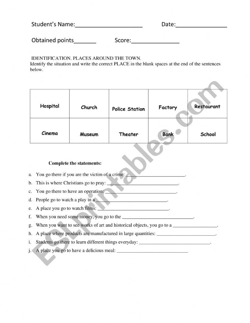 CHECKING THINGS OFF A LIST worksheet