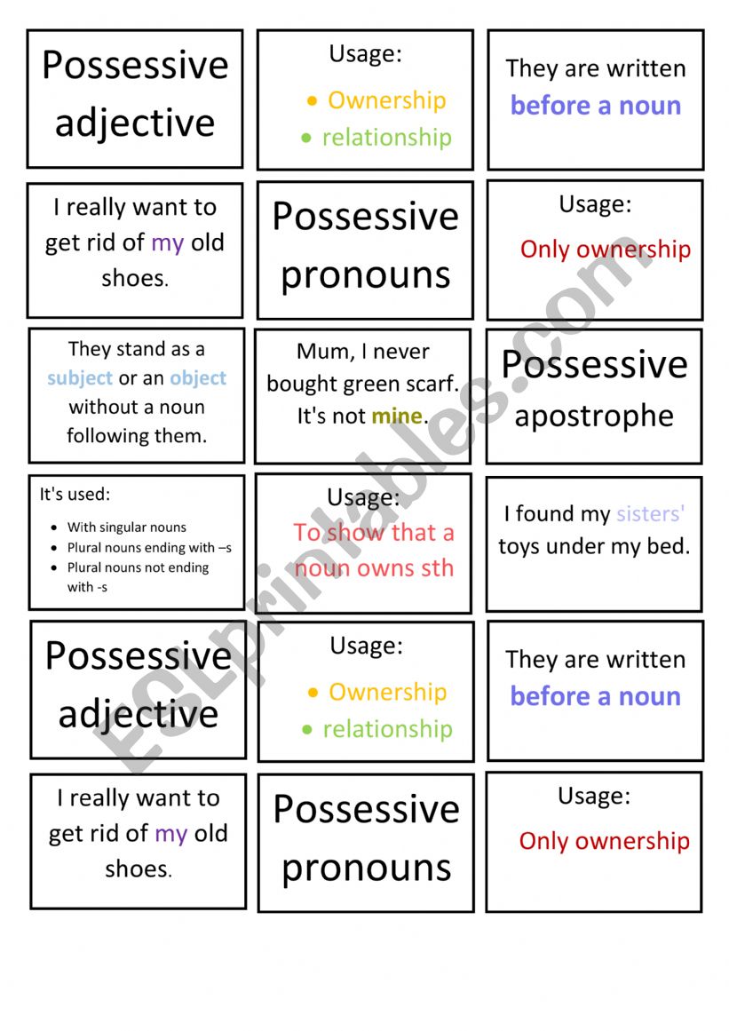 grammar spoons game worksheet