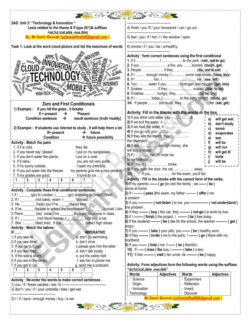 Technology & Innovations  worksheet