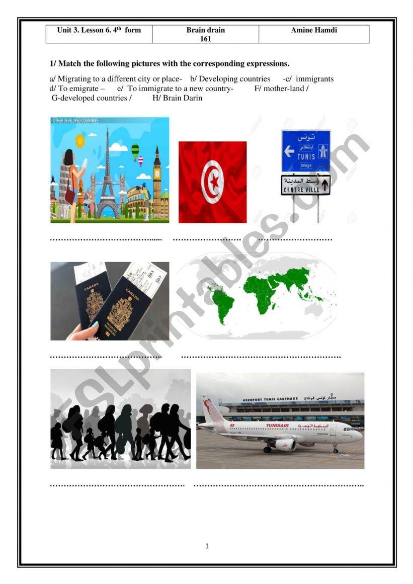 Brain Drain worksheet