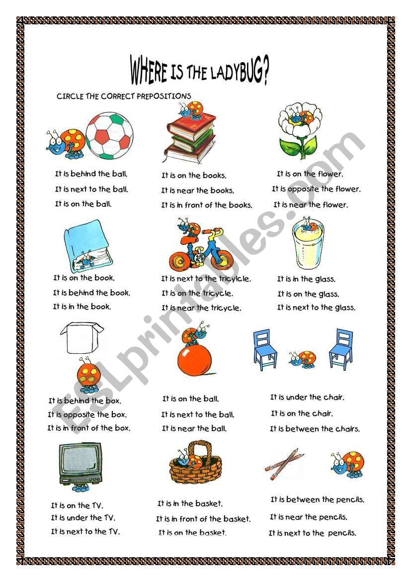 PREPOSITIONS worksheet