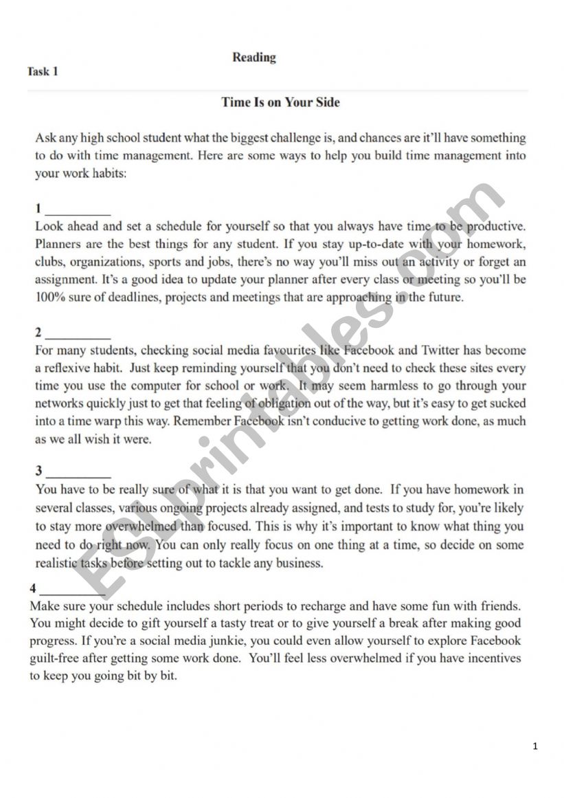 English Test Upper Intermediate Level Reading part