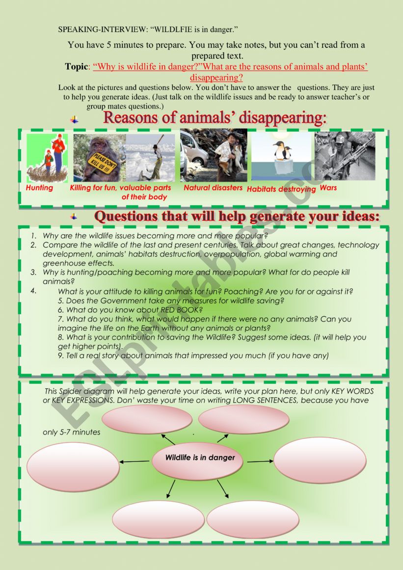 Environmental issues worksheet