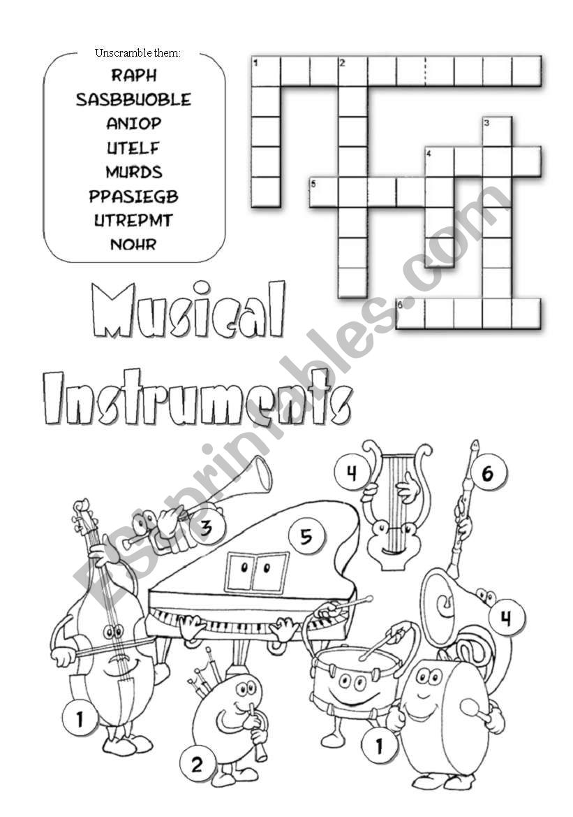 Musical Instruments worksheet