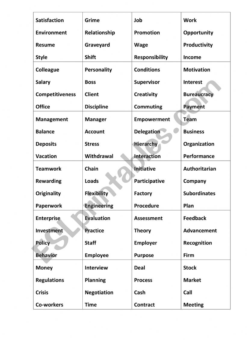 Word Game worksheet