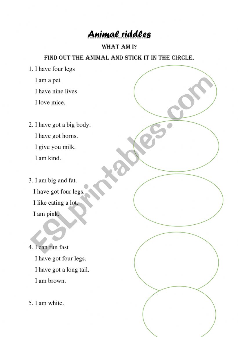 ANIMAL FARM RIDDLES worksheet