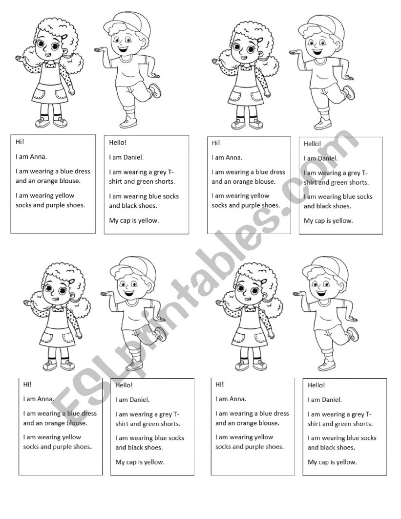 Clothes reading worksheet