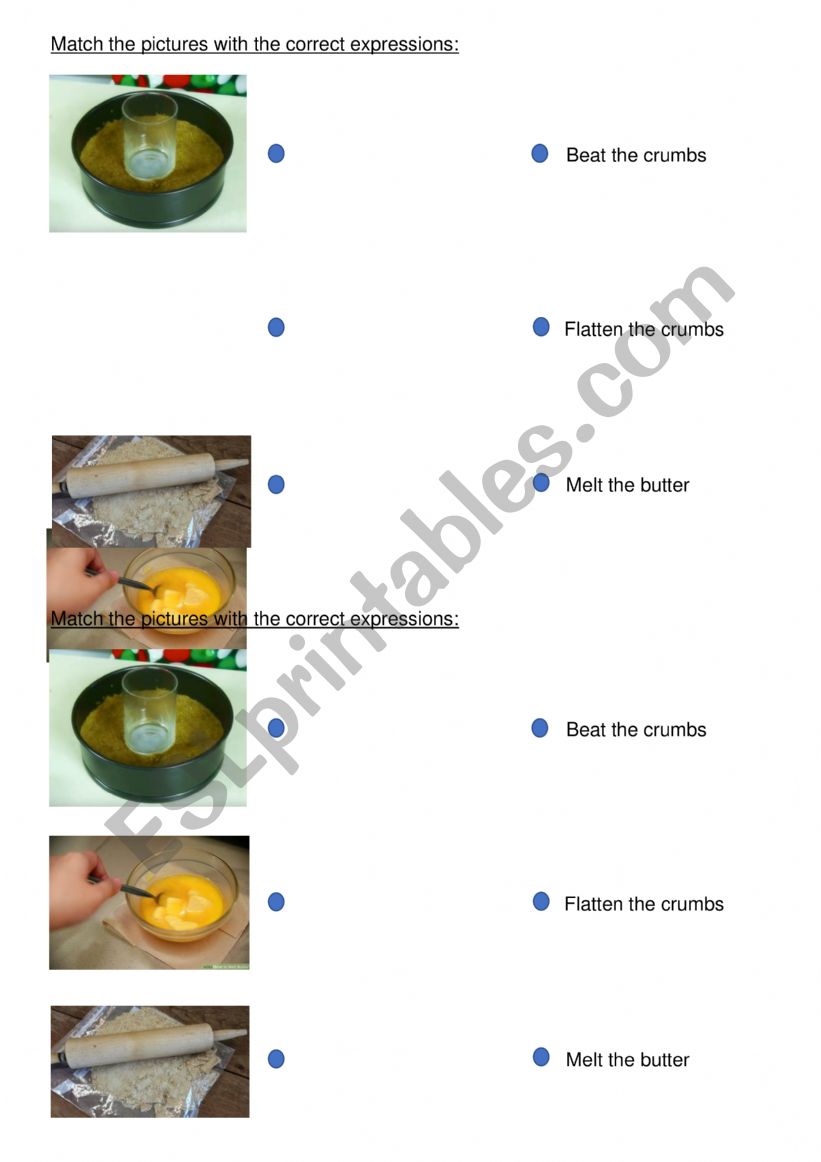 RECIPE VOCABULARY worksheet