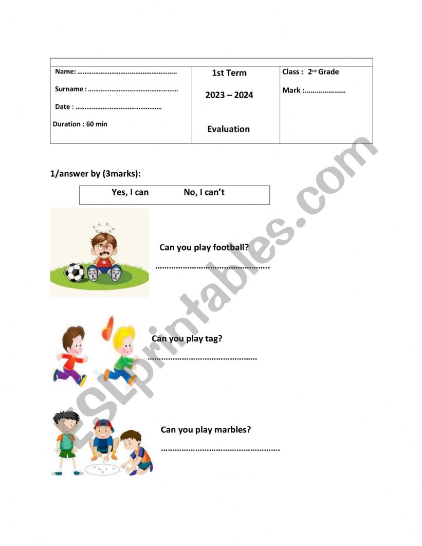 evaluation year2 worksheet