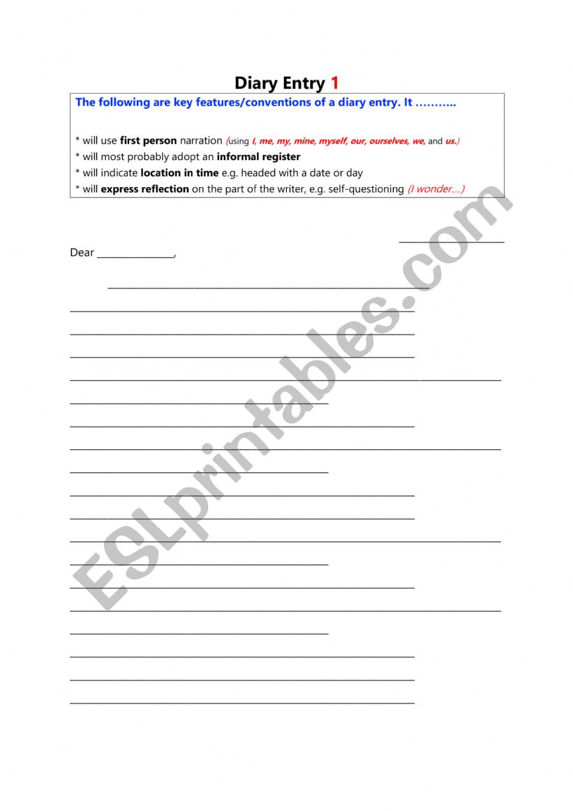 Diary Entry Writing Template i.docx