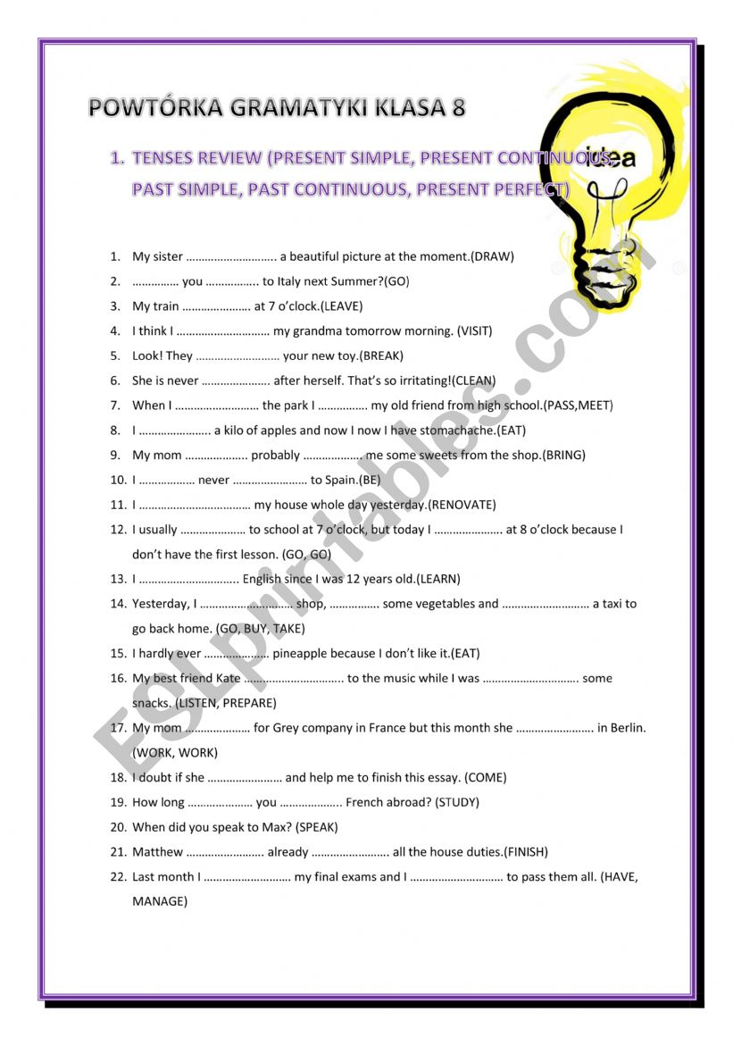 GRAMMAR REPETITION worksheet