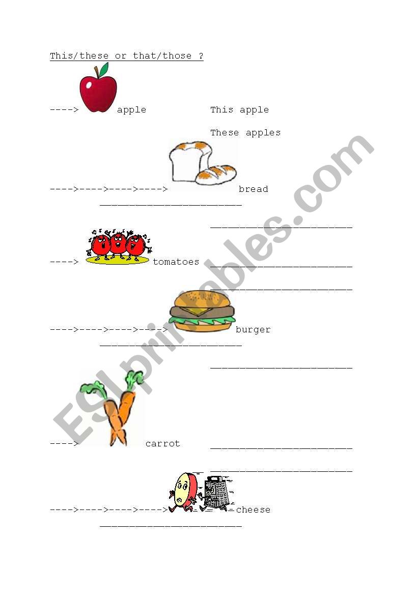 This/these or that/those? worksheet