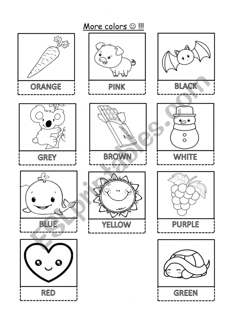 Picture dictionary.Colors. worksheet