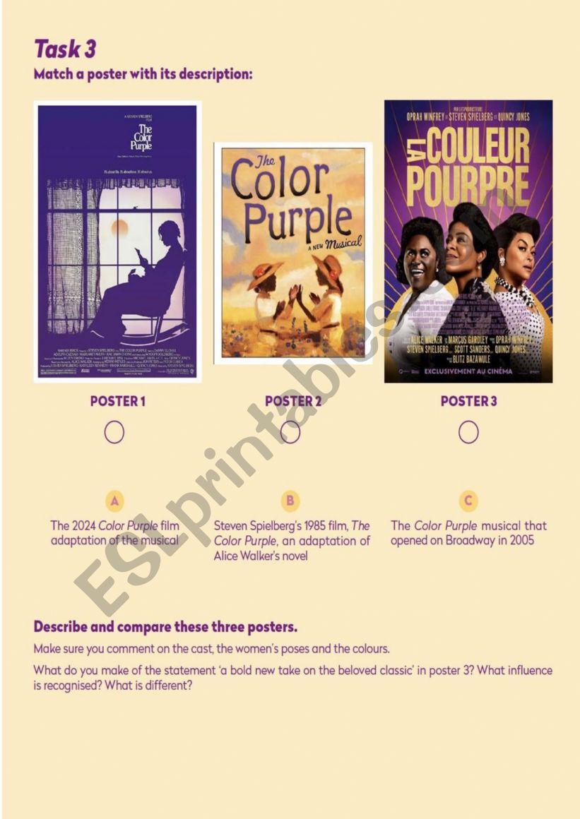 The Color Purple Movie 2 Posters