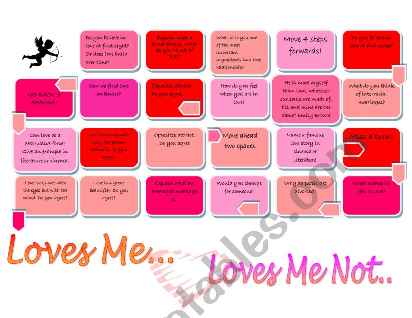 BOARDGAME LOVE worksheet