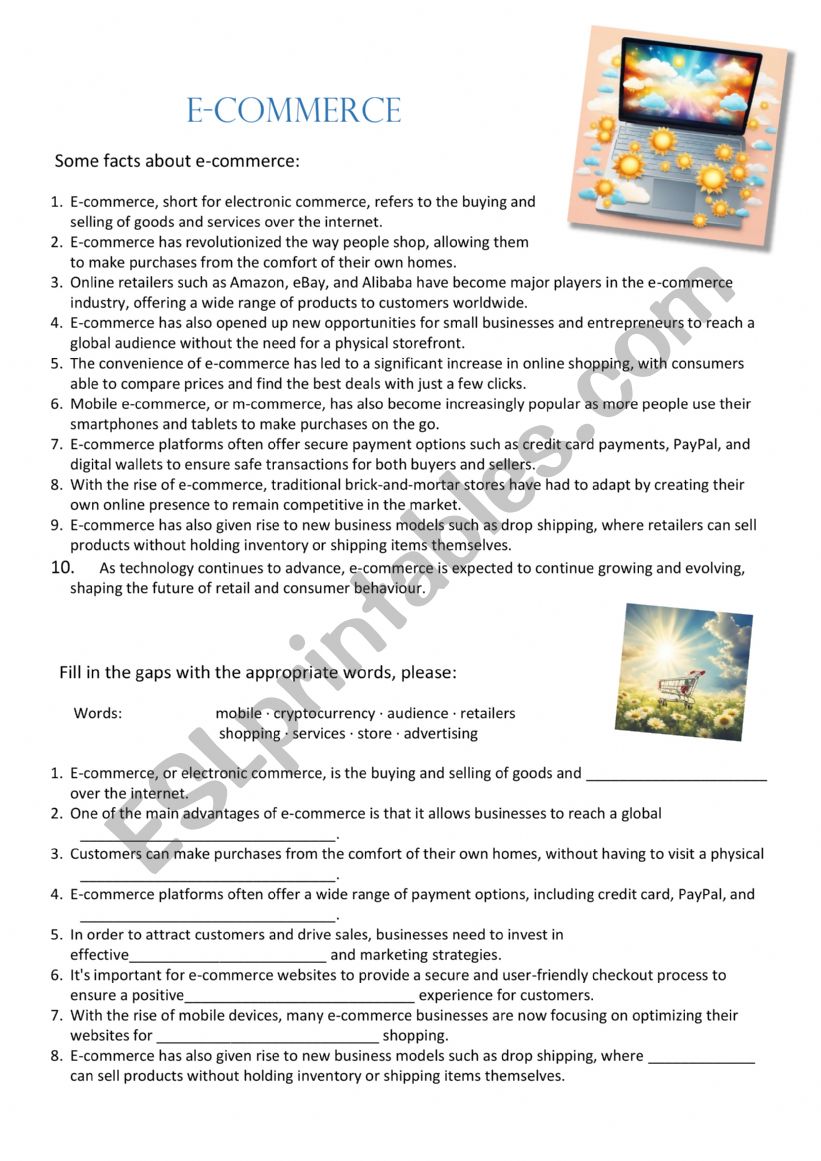 e-commerce - business English worksheet