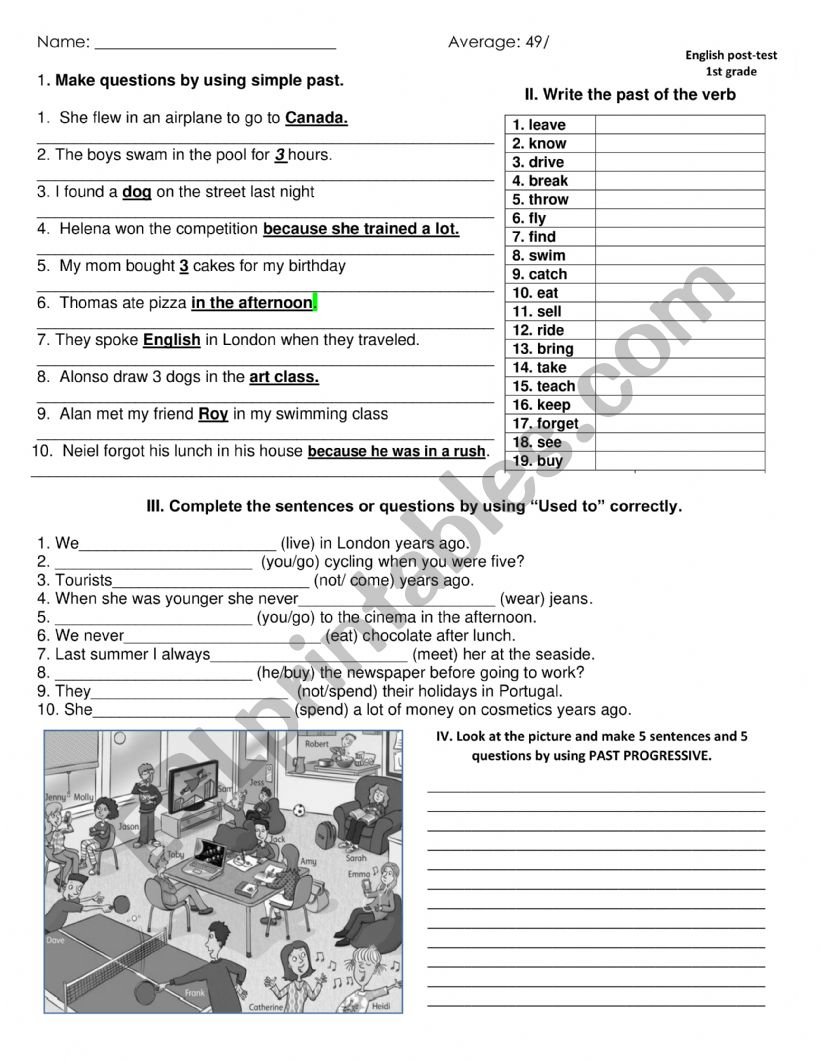 Simple past review worksheet