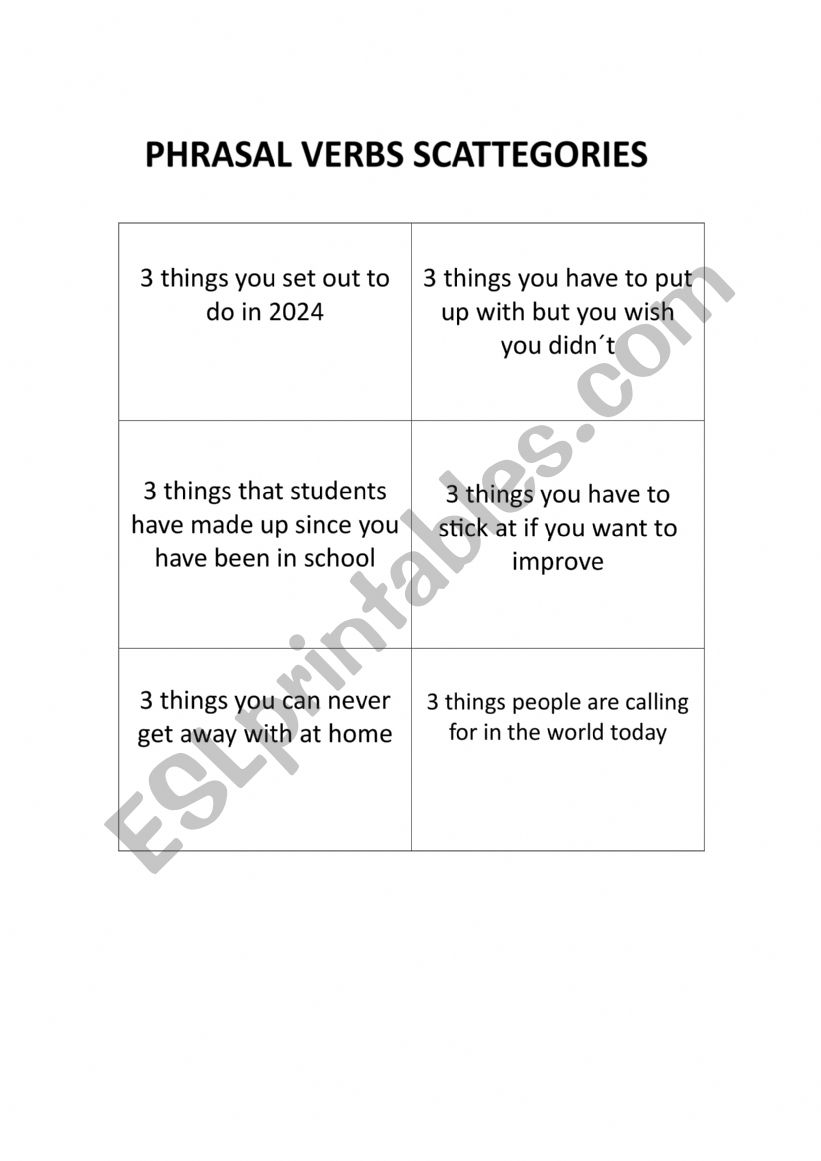 C1 Phrasal Verbs Warmer worksheet