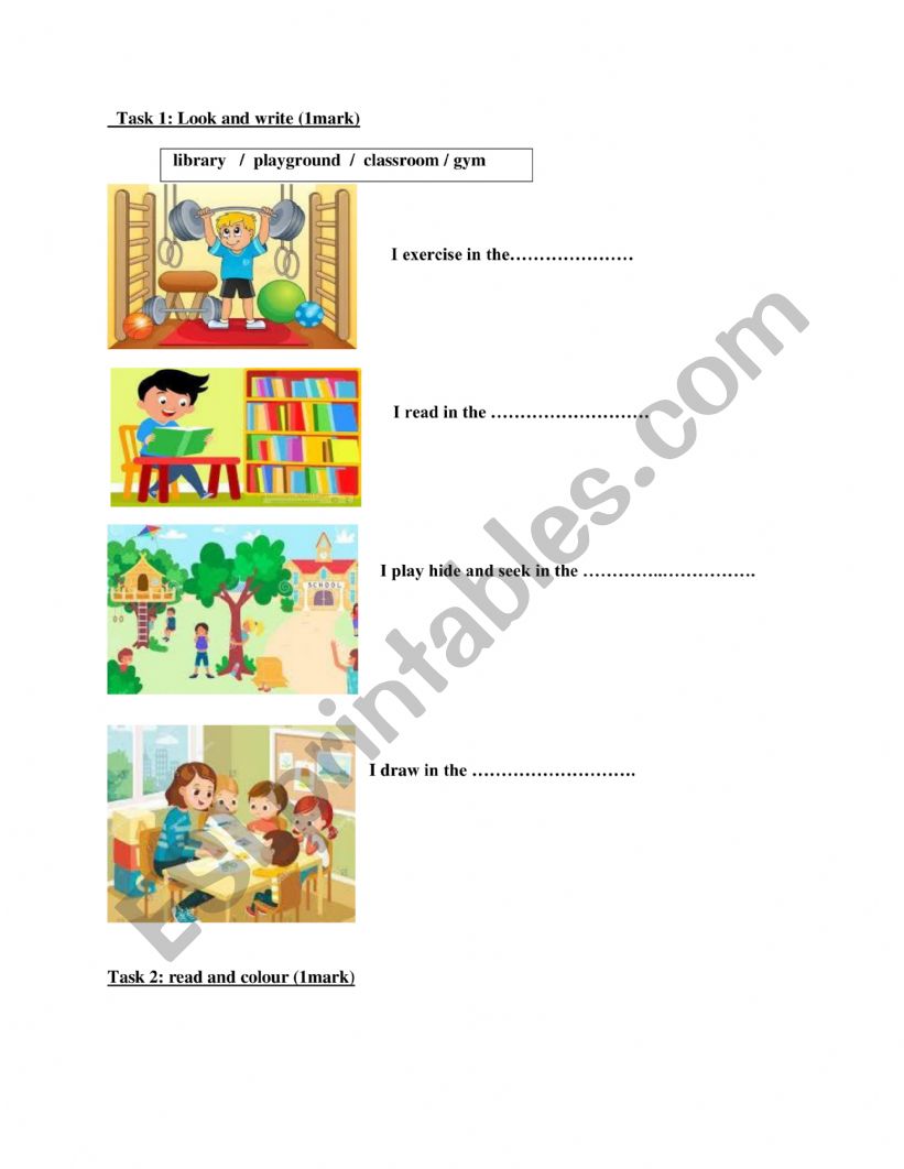 farm animals  and school items