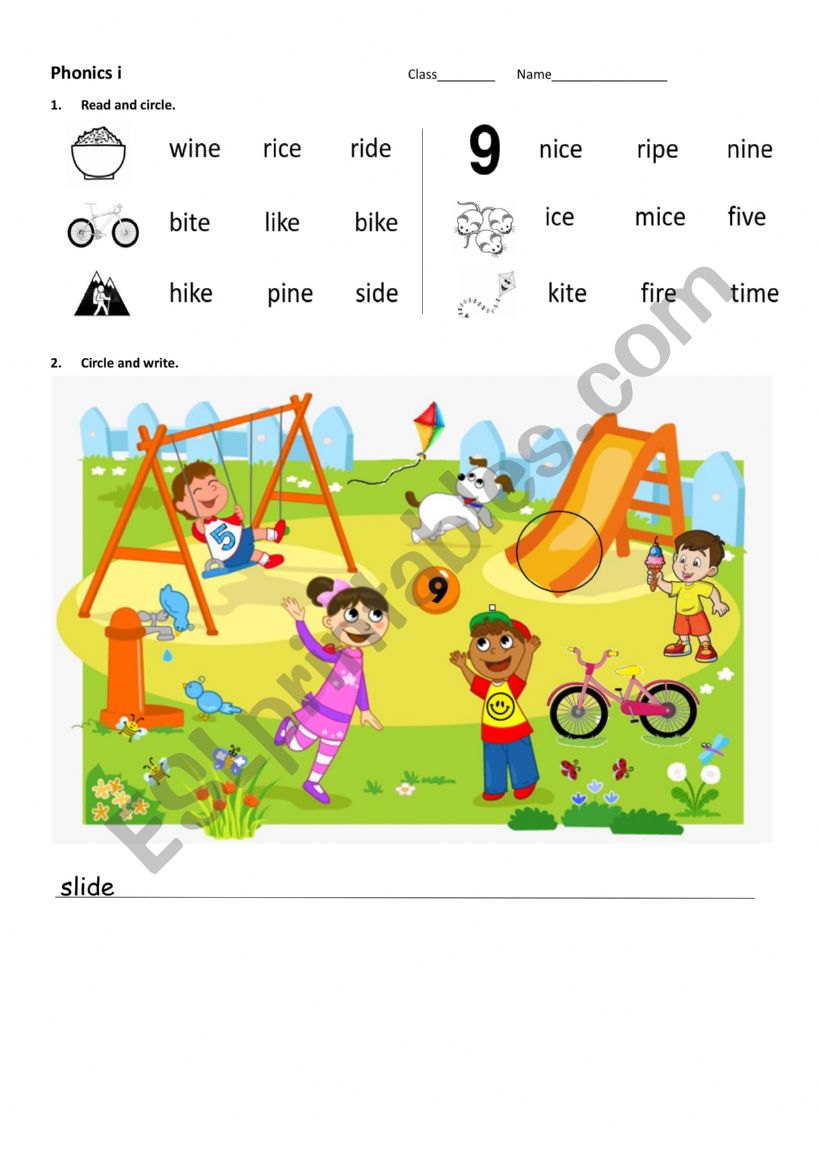 Long I worksheet