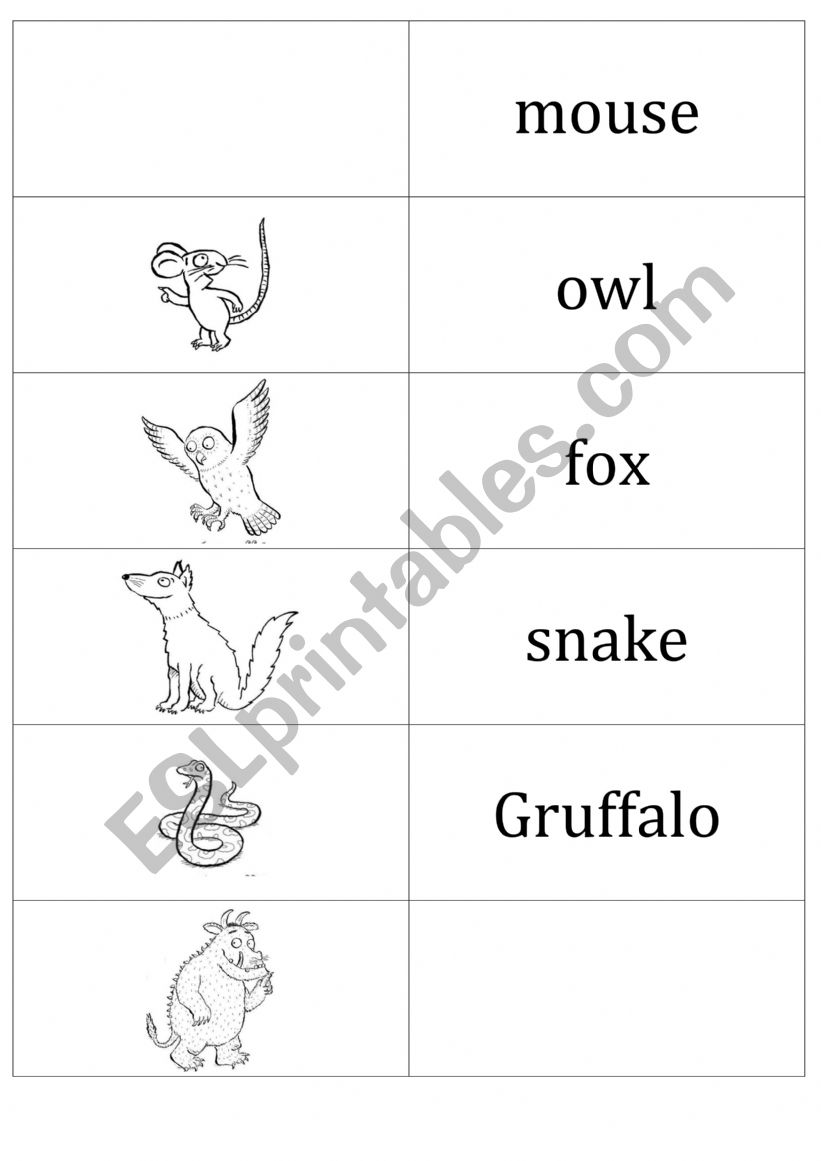 Gruffalo worksheet