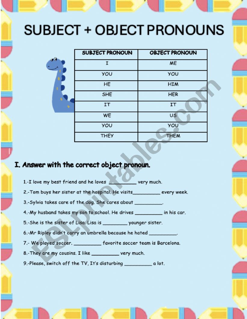 Object Pronouns worksheet