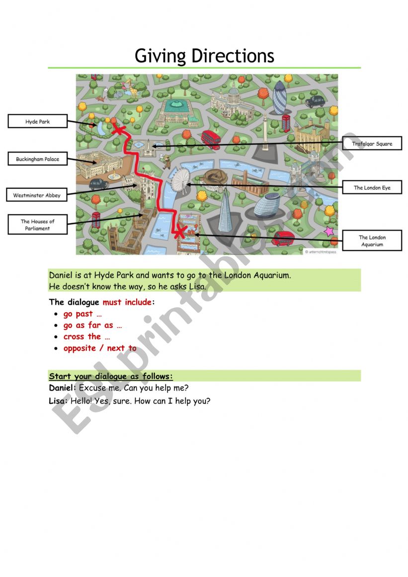 Giving Directions in London (Dialogue)