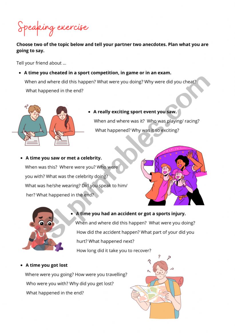 Speaking Exercise- Simple Past and Past Continuous 