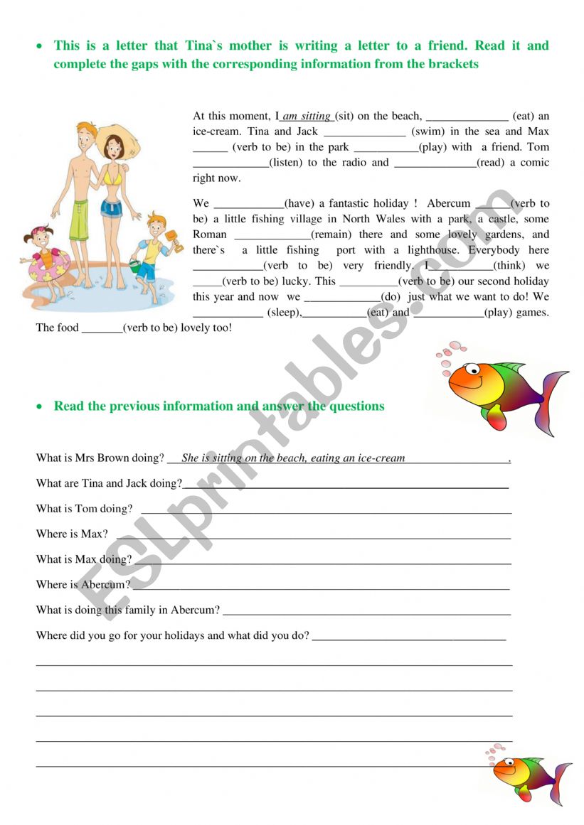 present continuous practise  worksheet