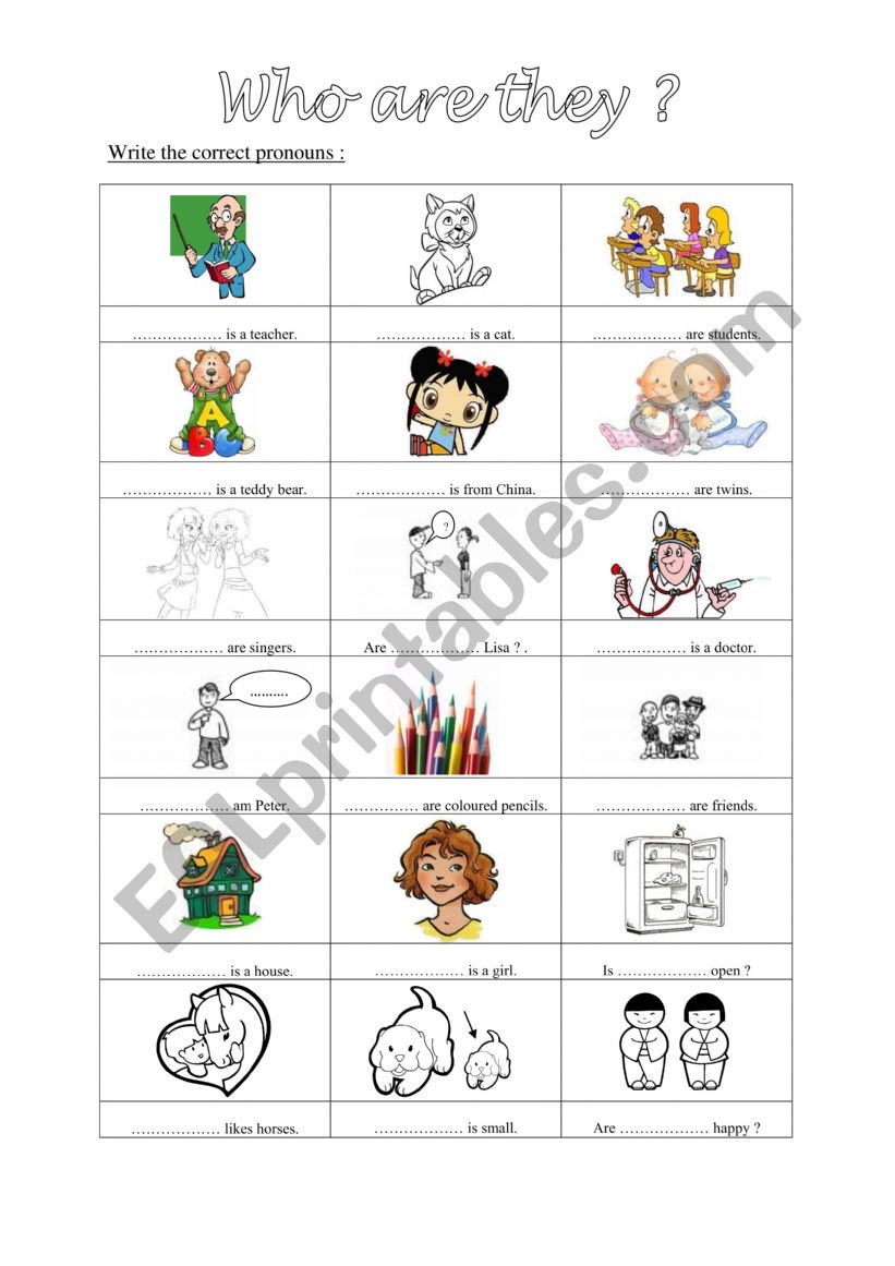 English pronouns worksheet