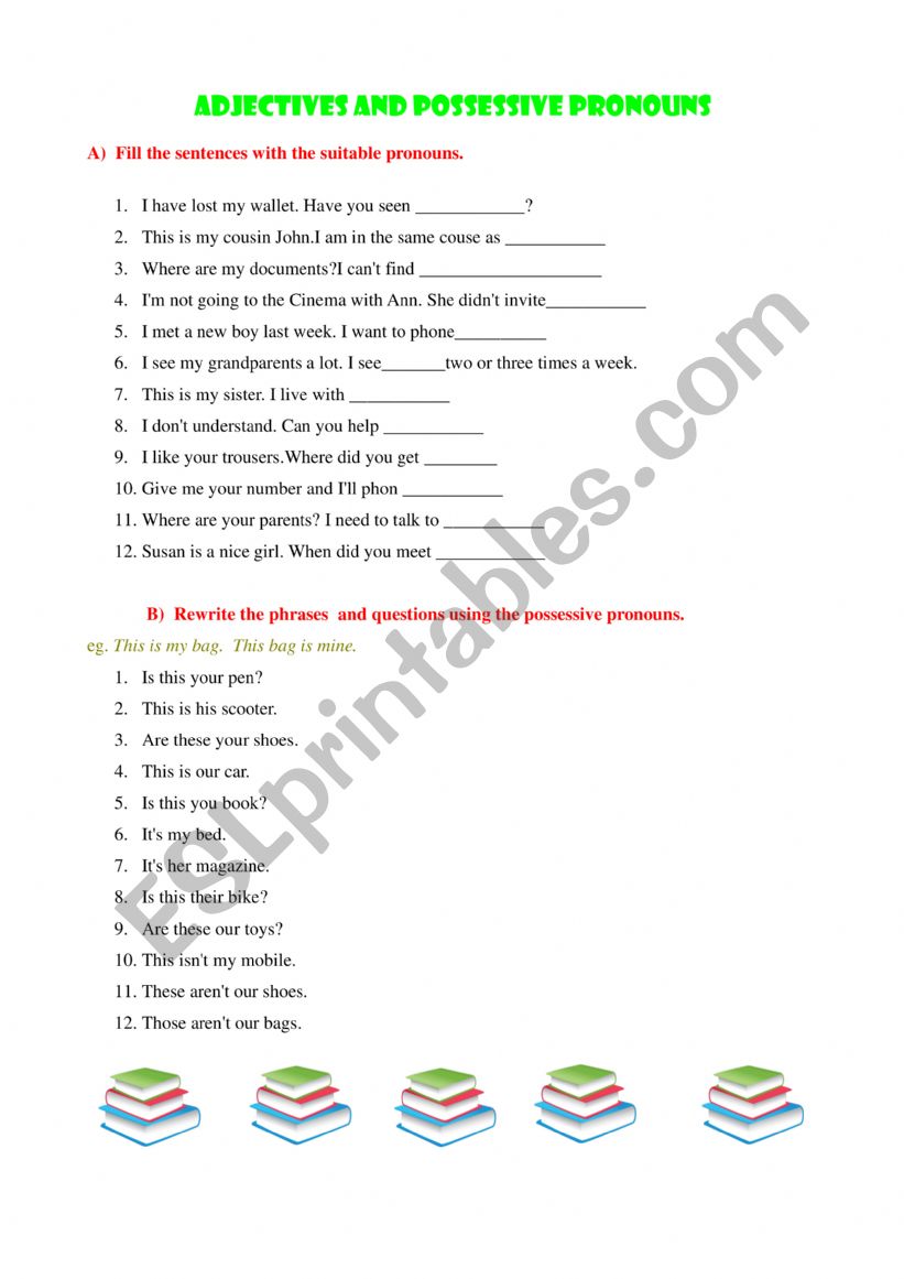Possessives and adjective pronouns