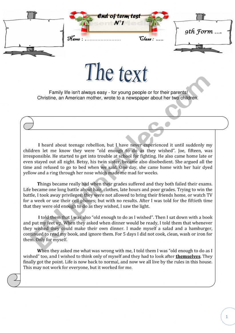 End-term test n1 worksheet