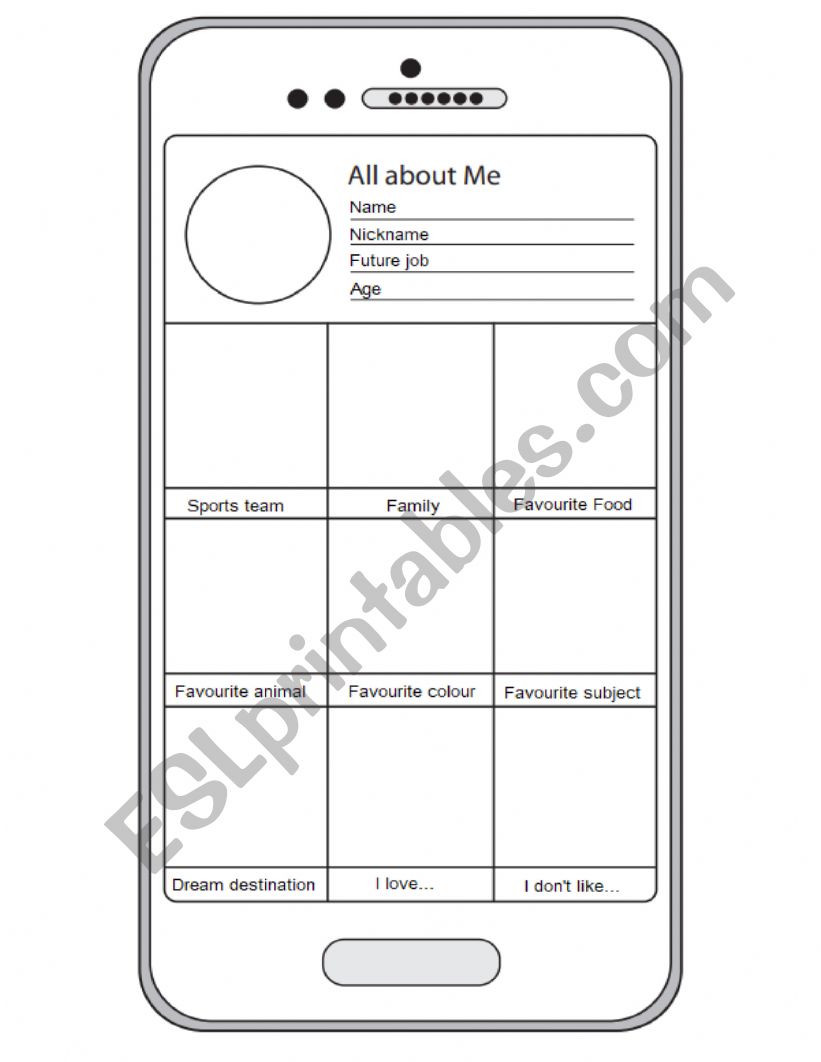 My Instagram Profile worksheet