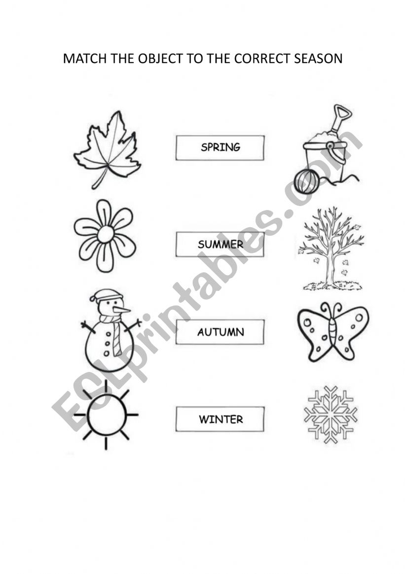 Seasons match worksheet