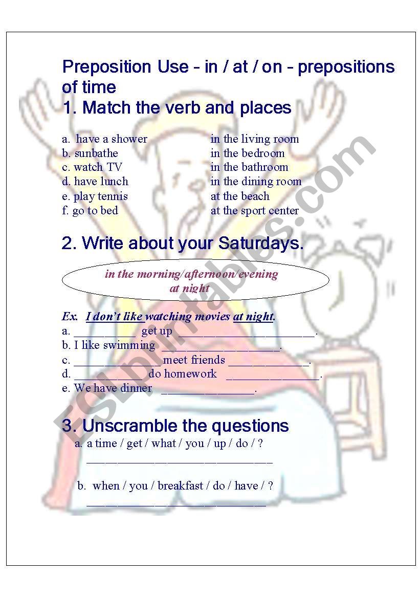 Preposition -Using in, on and at