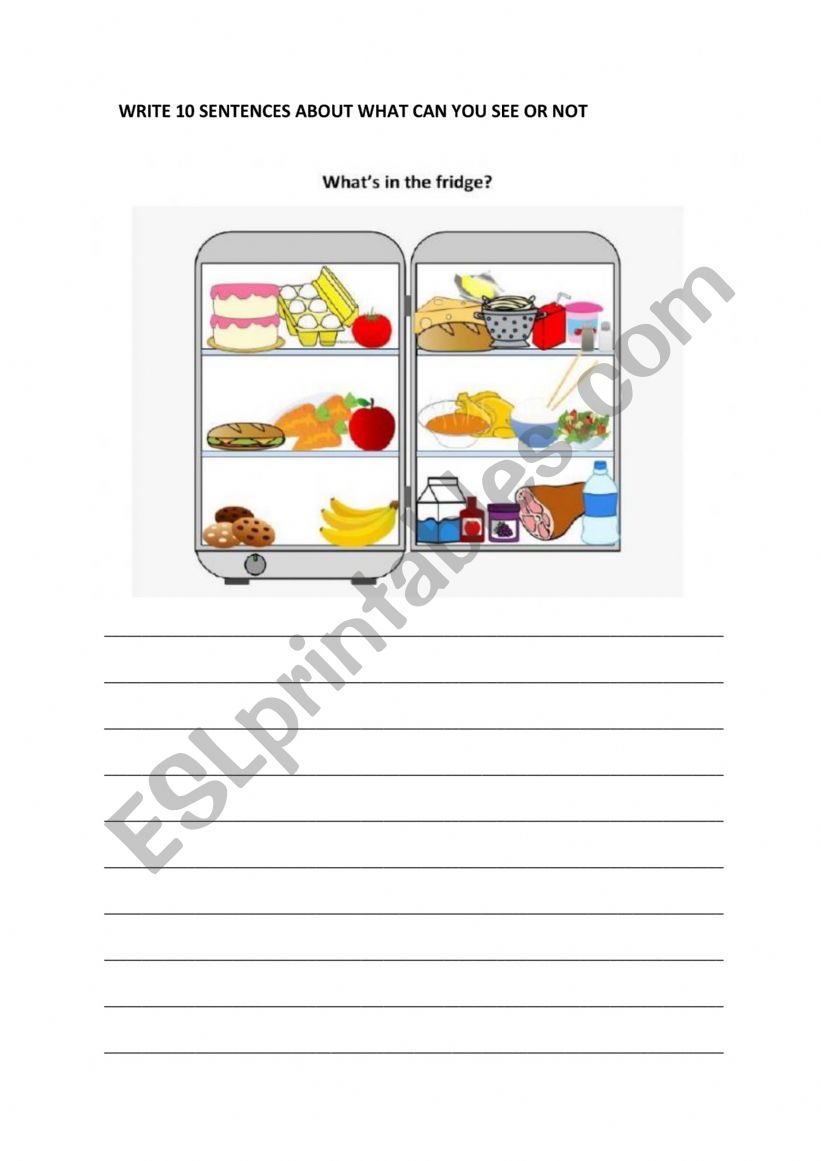 whats in the fridge worksheet