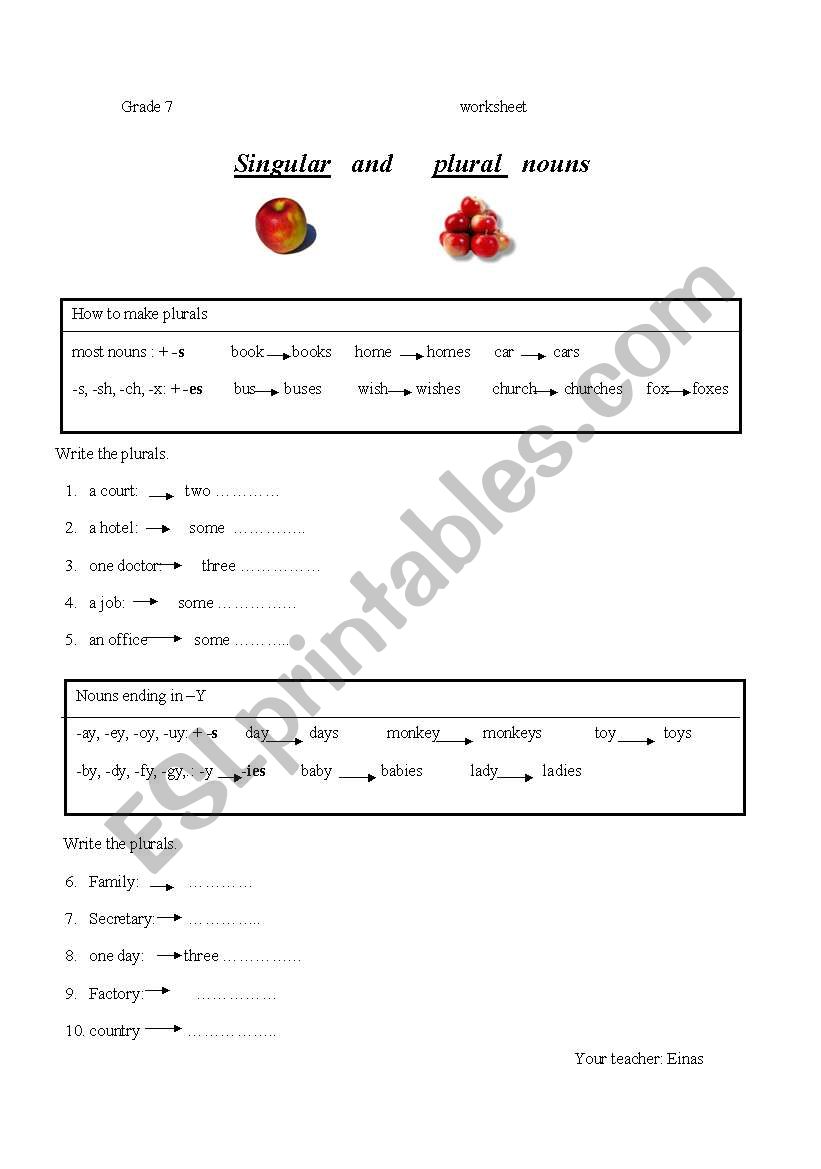 Singular   and      plural   nouns.doc