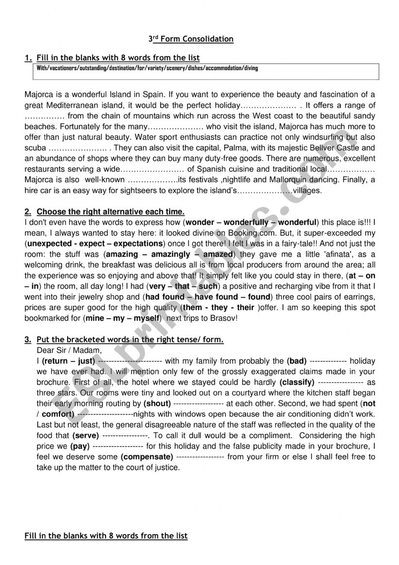 3rd Form Module3 Consolidation