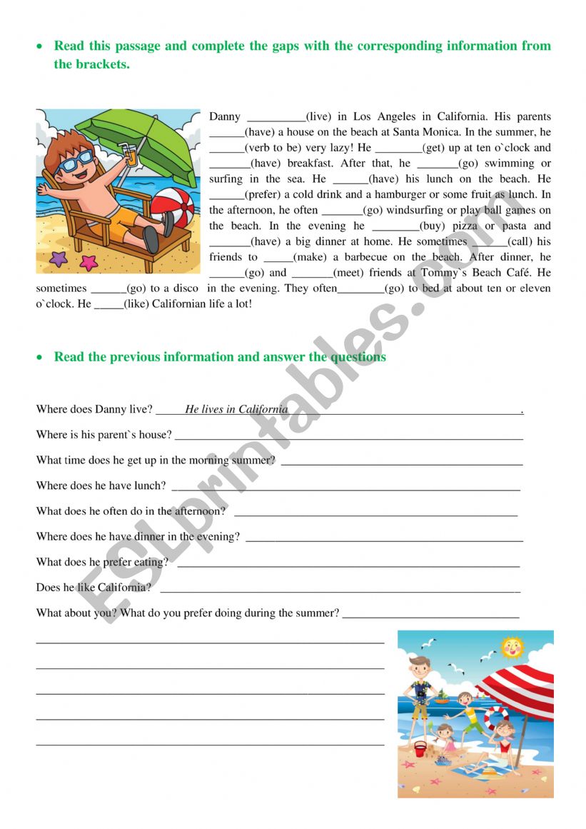 simple present worksheet