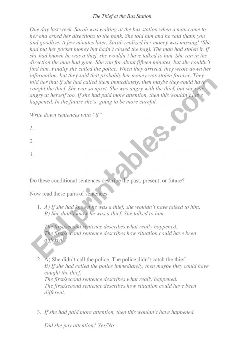 The third Conditional worksheet