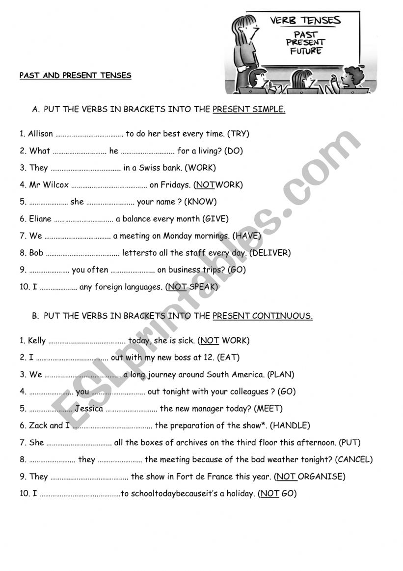 Tenses Revision worksheet