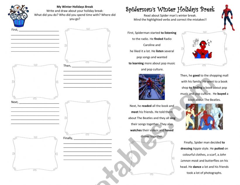 Winter holidays!  worksheet