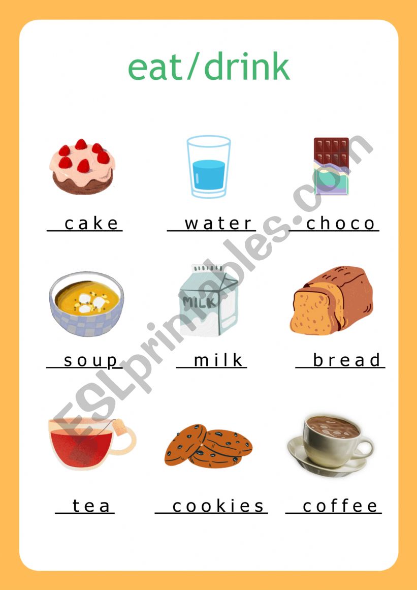 Eat/drink worksheet