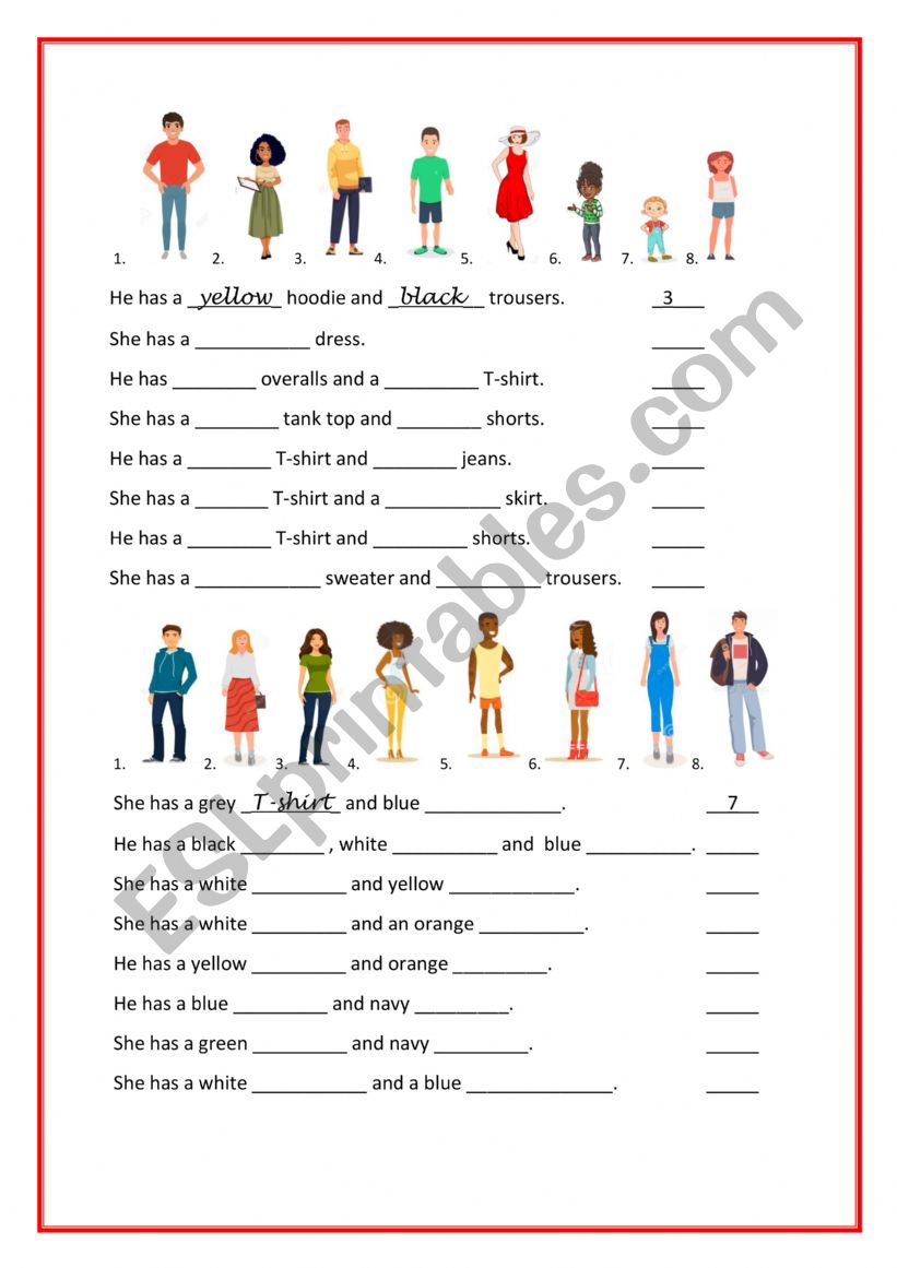 Clothes and Colours Series for beginners - Revision