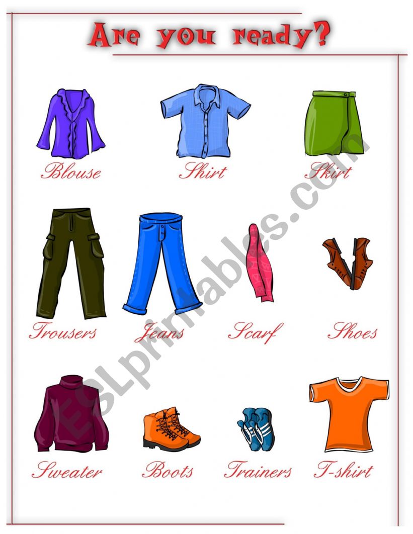 Clothes worksheet