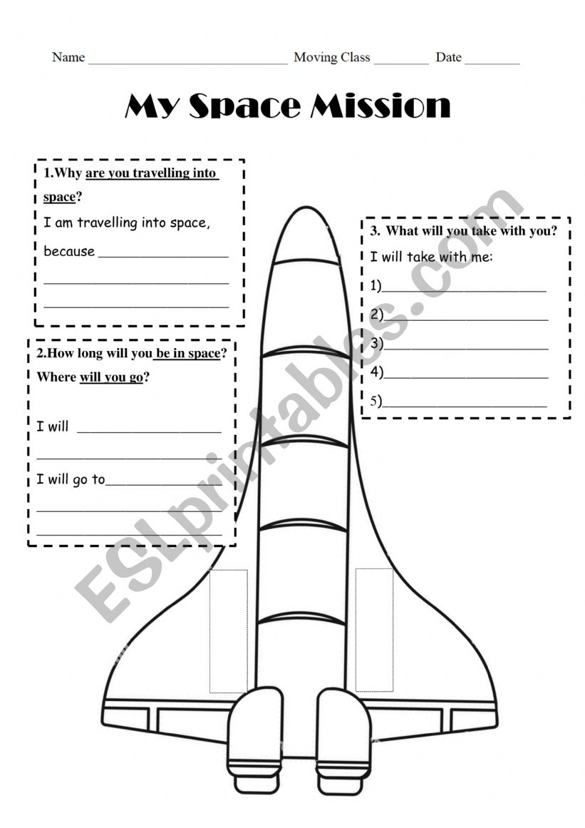 My Space Mission project and writing file (2 pages)